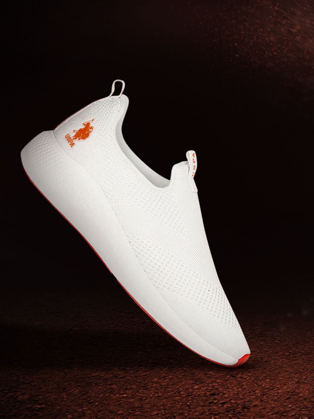 U.S. Polo Assn. U S Polo Assn Men Off White Textile Walking Sports Shoes