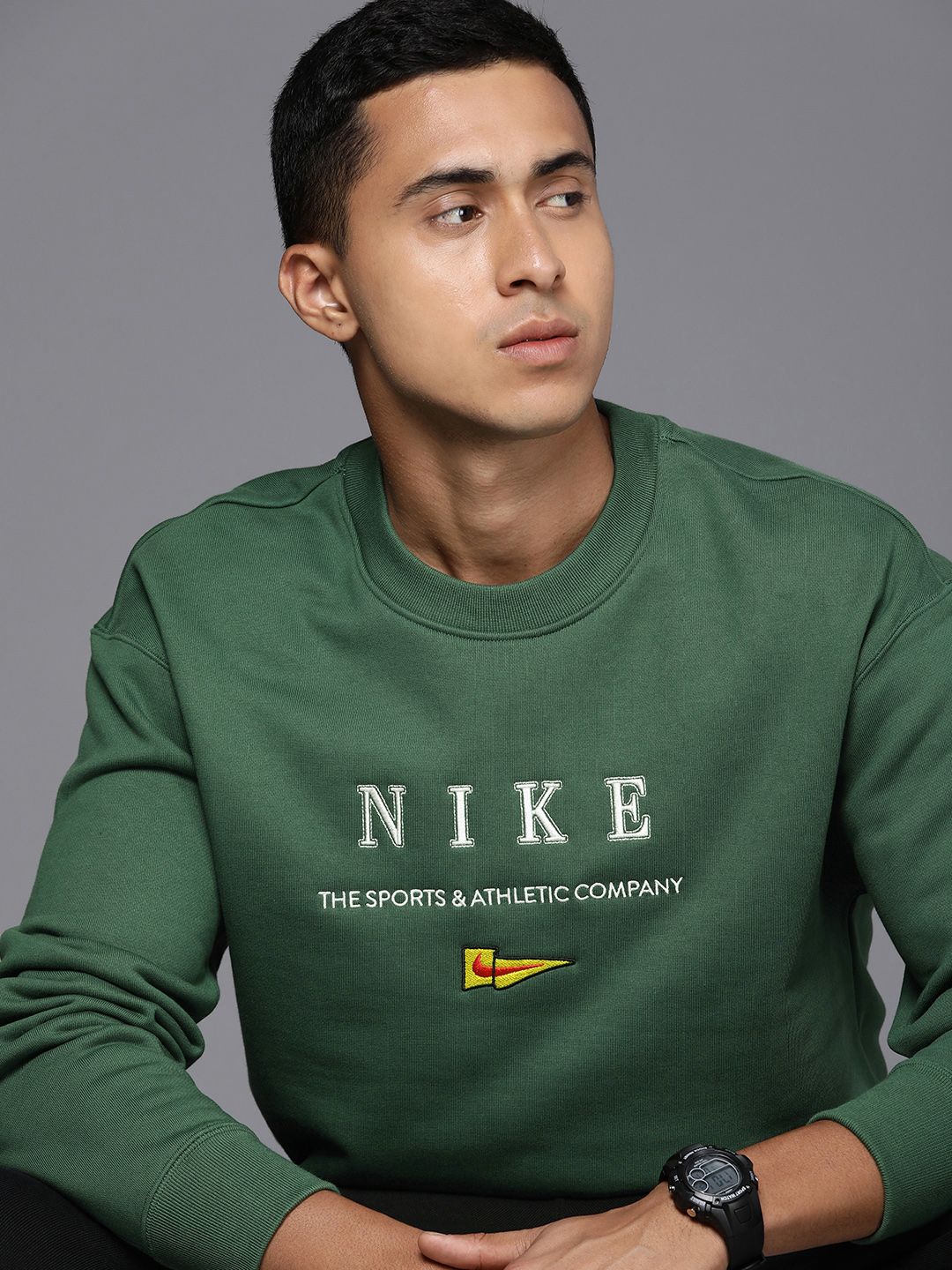  Nike Self Design Brand Logo Embroidered CRW FLC HWYWT NCPS Loose Fit Sweatshirt