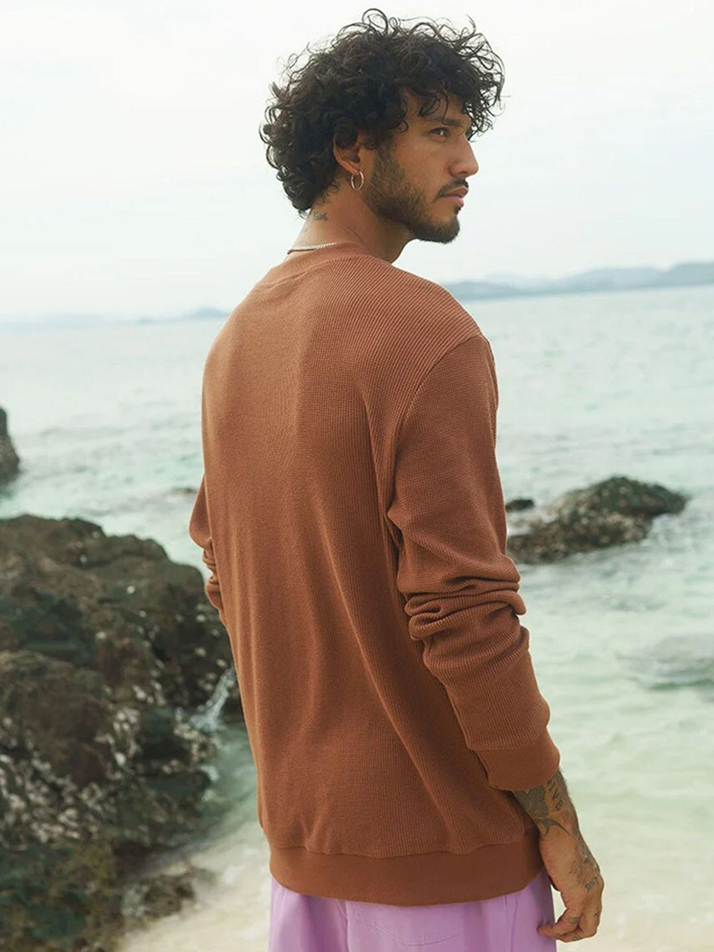  Bonkers Corner Brown Round Neck Long Sleeve Pullover Sweatshirt