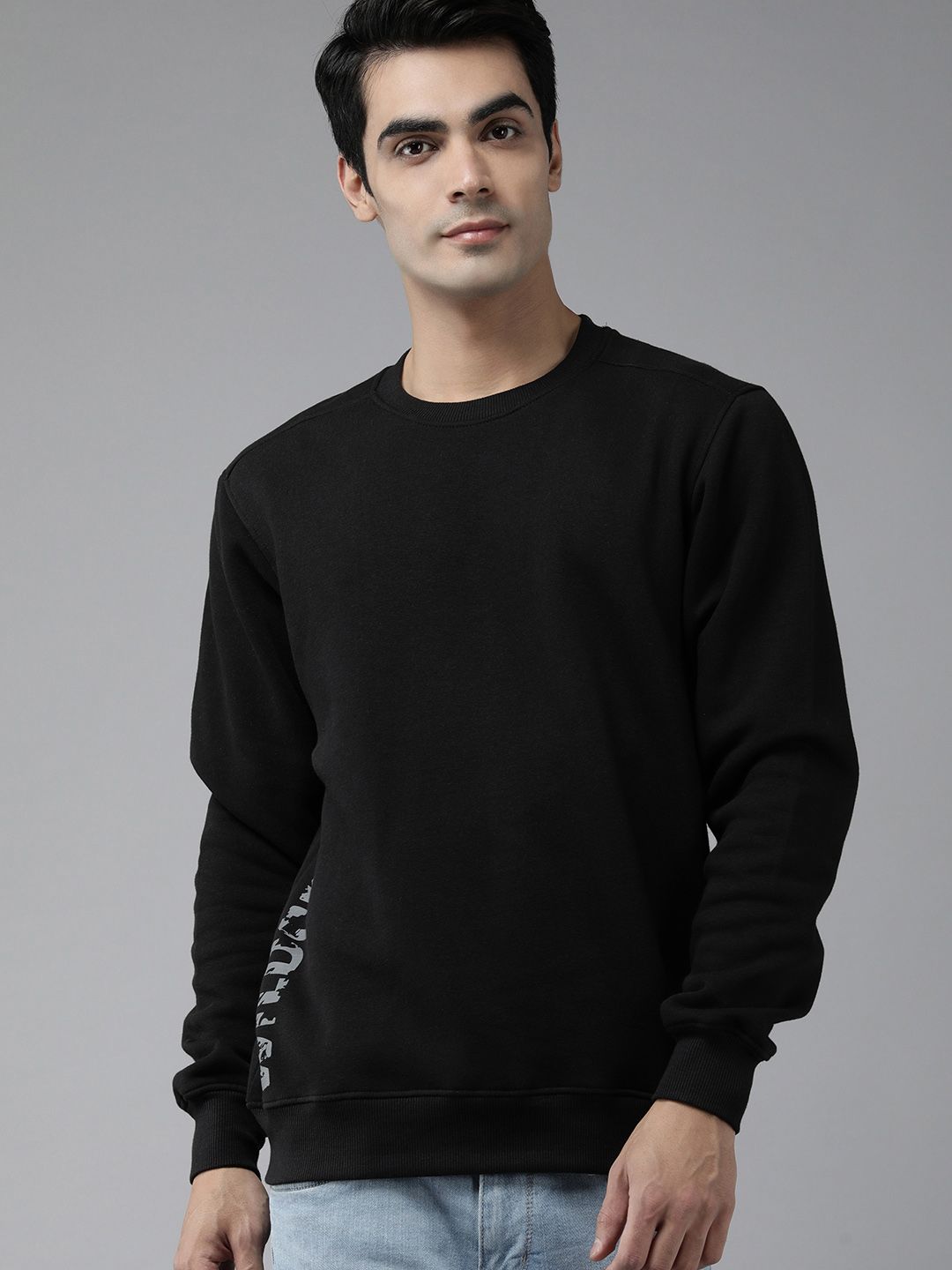  Wildcraft Men Black Solid Sweatshirt