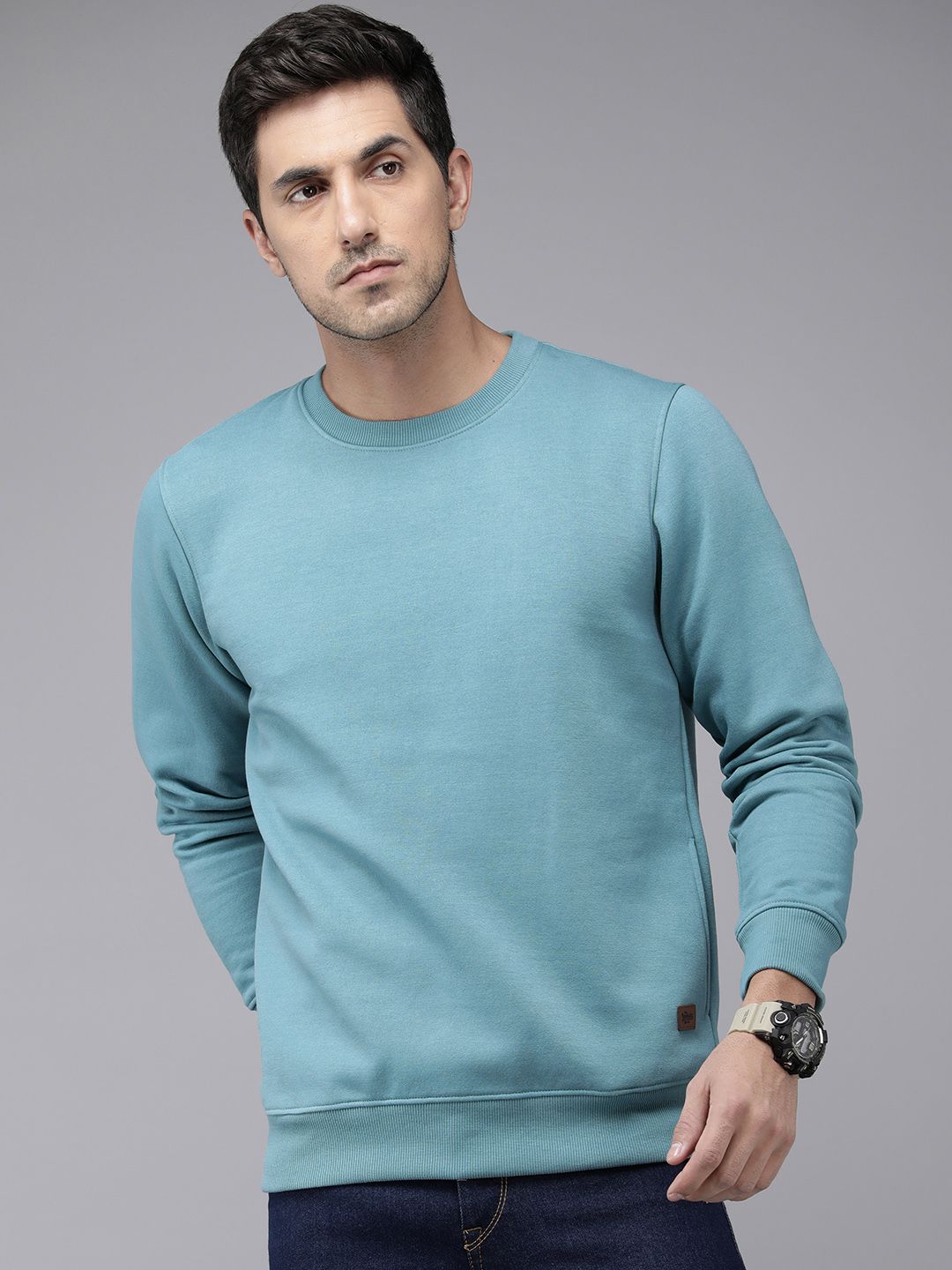  The Roadster Lifestyle Co. Men Solid Sweatshirt