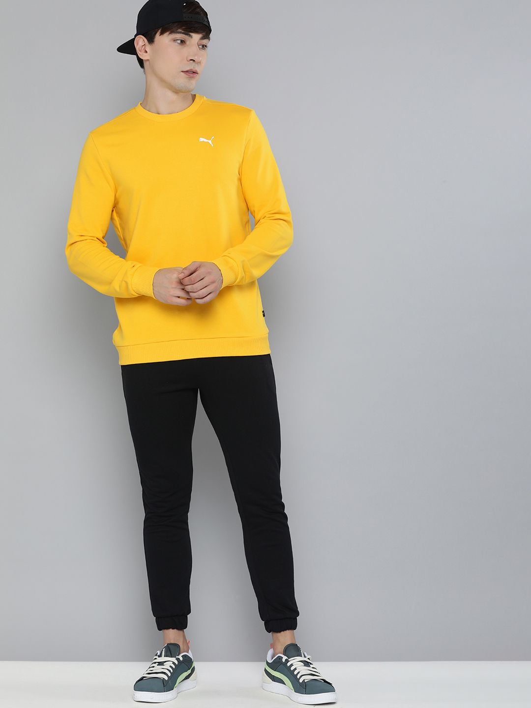  Puma Men Regular Fit Crew-Neck Pullover Sweatshirt