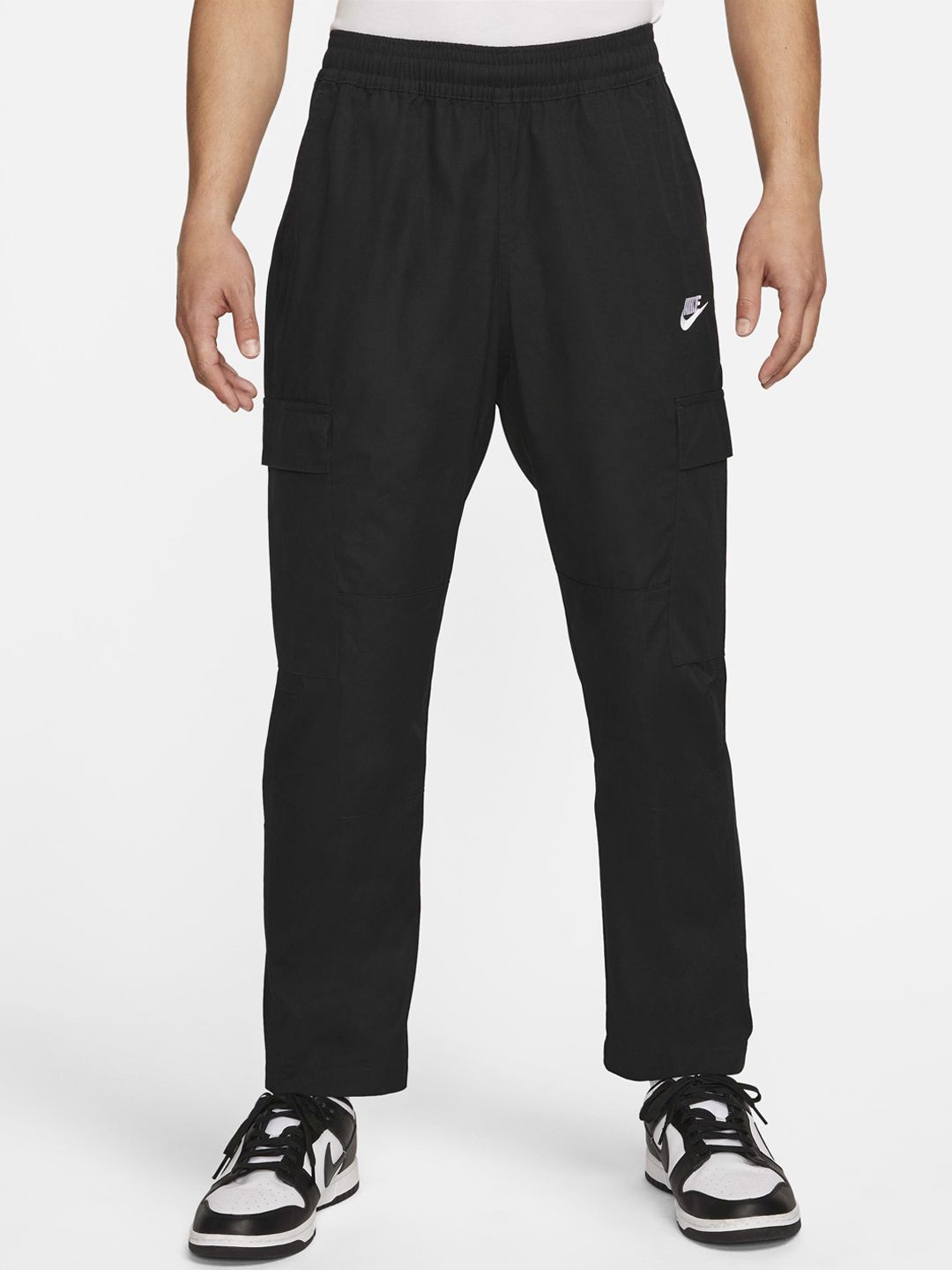  Nike Men Club Logo Printed Woven Cargo Trousers