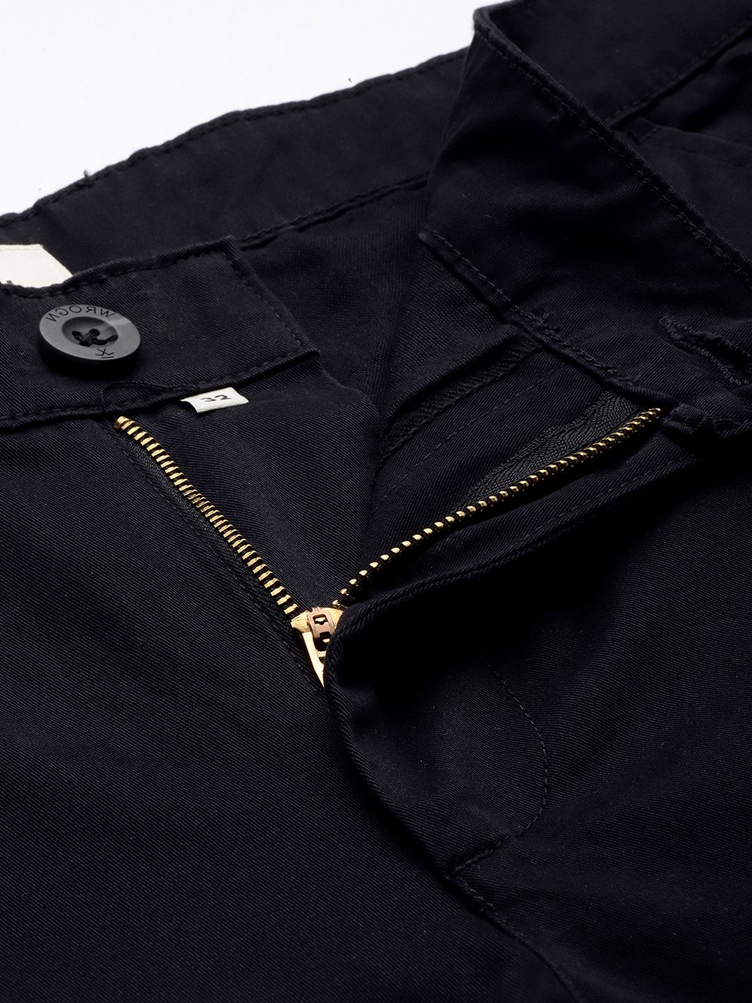  WROGN Men Black Slim Fit Solid Chinos