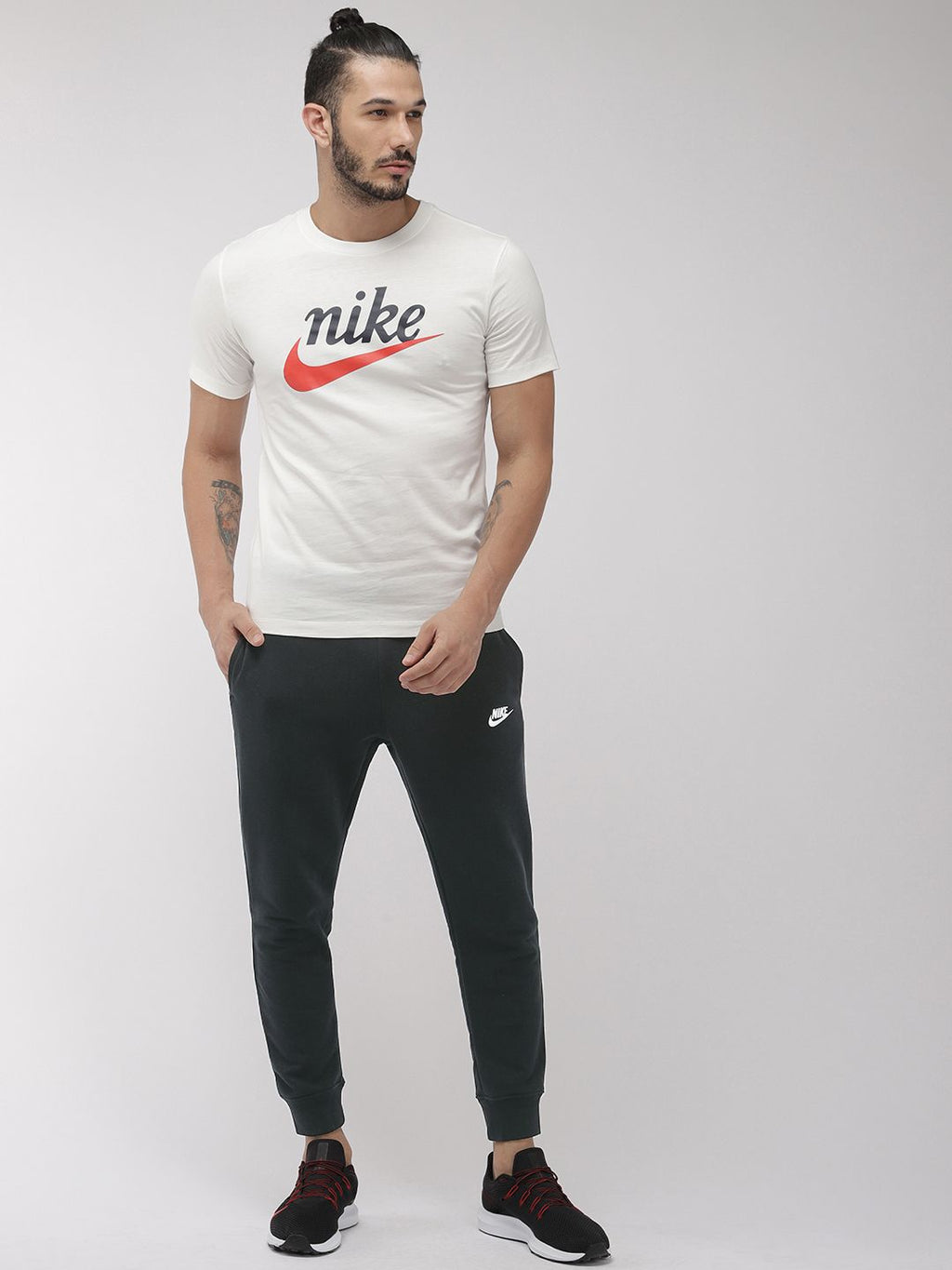  Nike Men Black French Terry NSW CLUB Solid Joggers