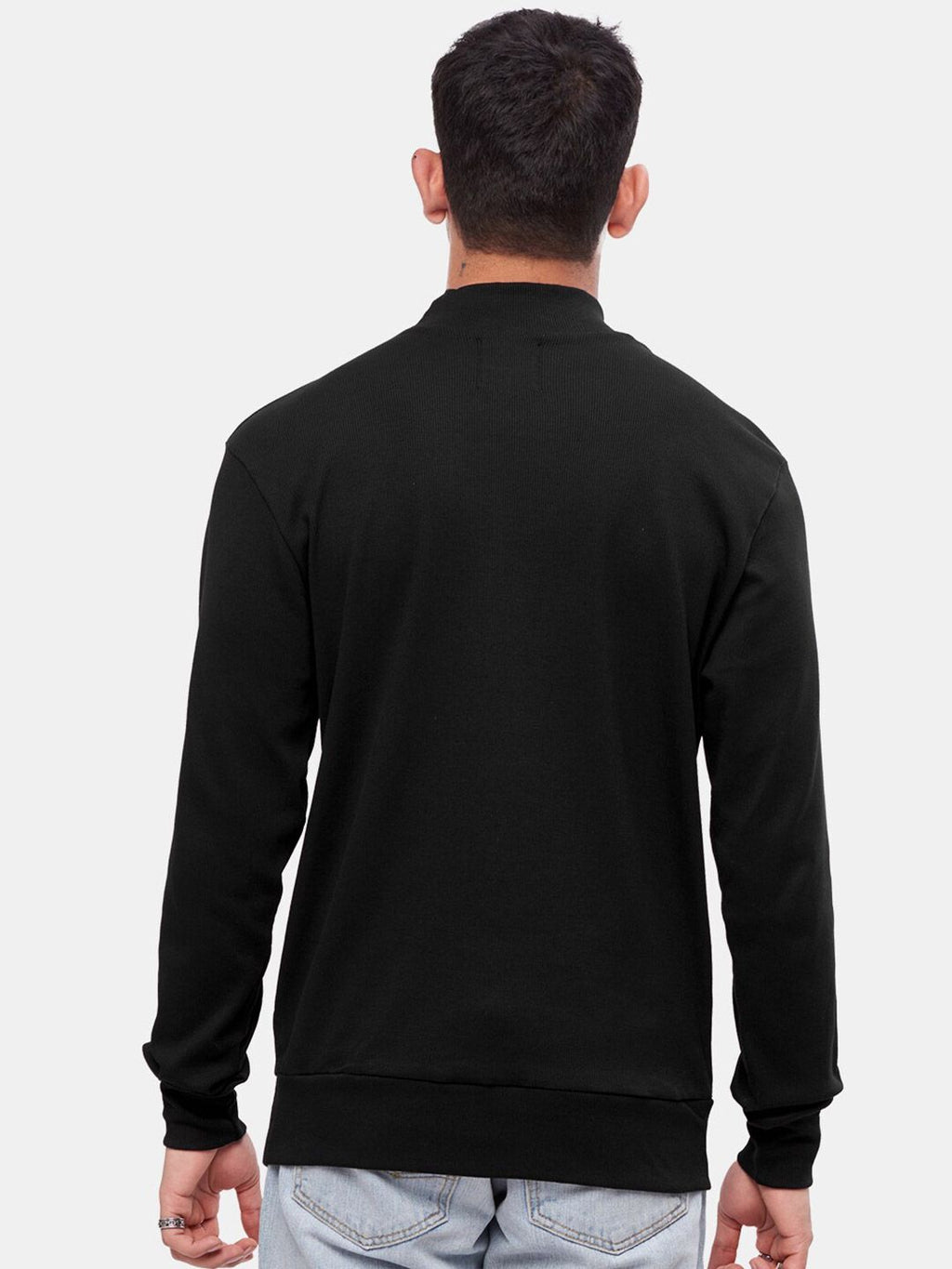  The Souled Store Men Cotton High Neck Solid Sweatshirt
