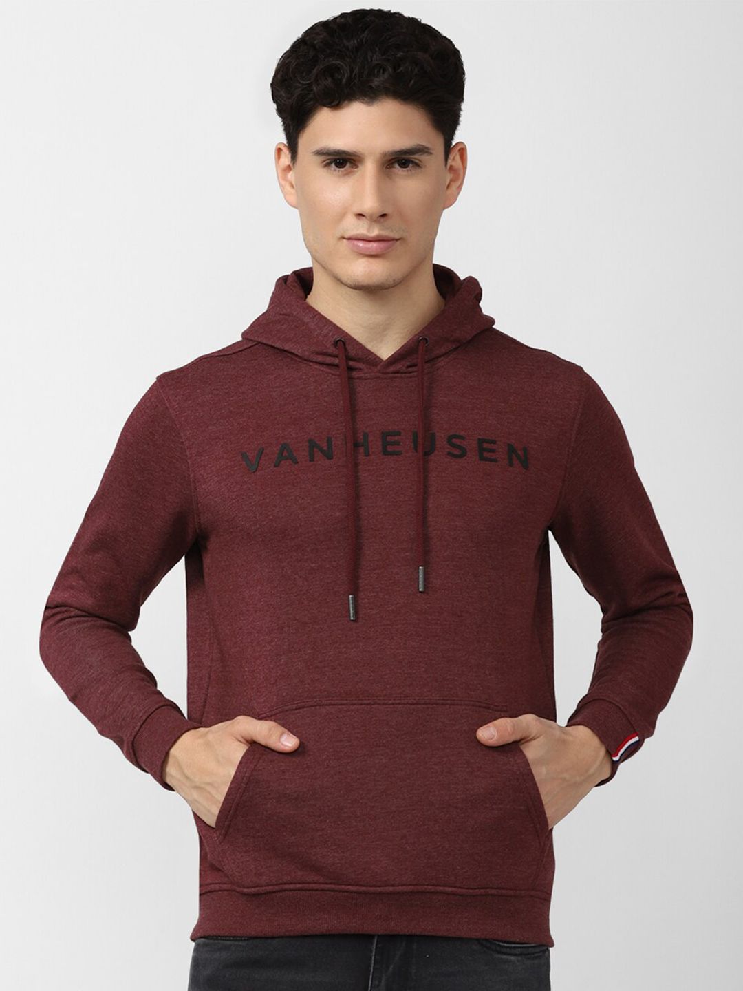  Van Heusen Sport Men Printed Hooded Sweatshirt