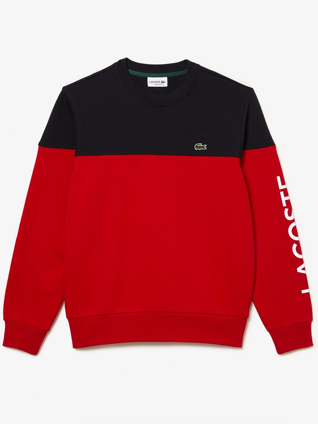  Lacoste Colourblocked Round Neck Cotton Sweatshirt
