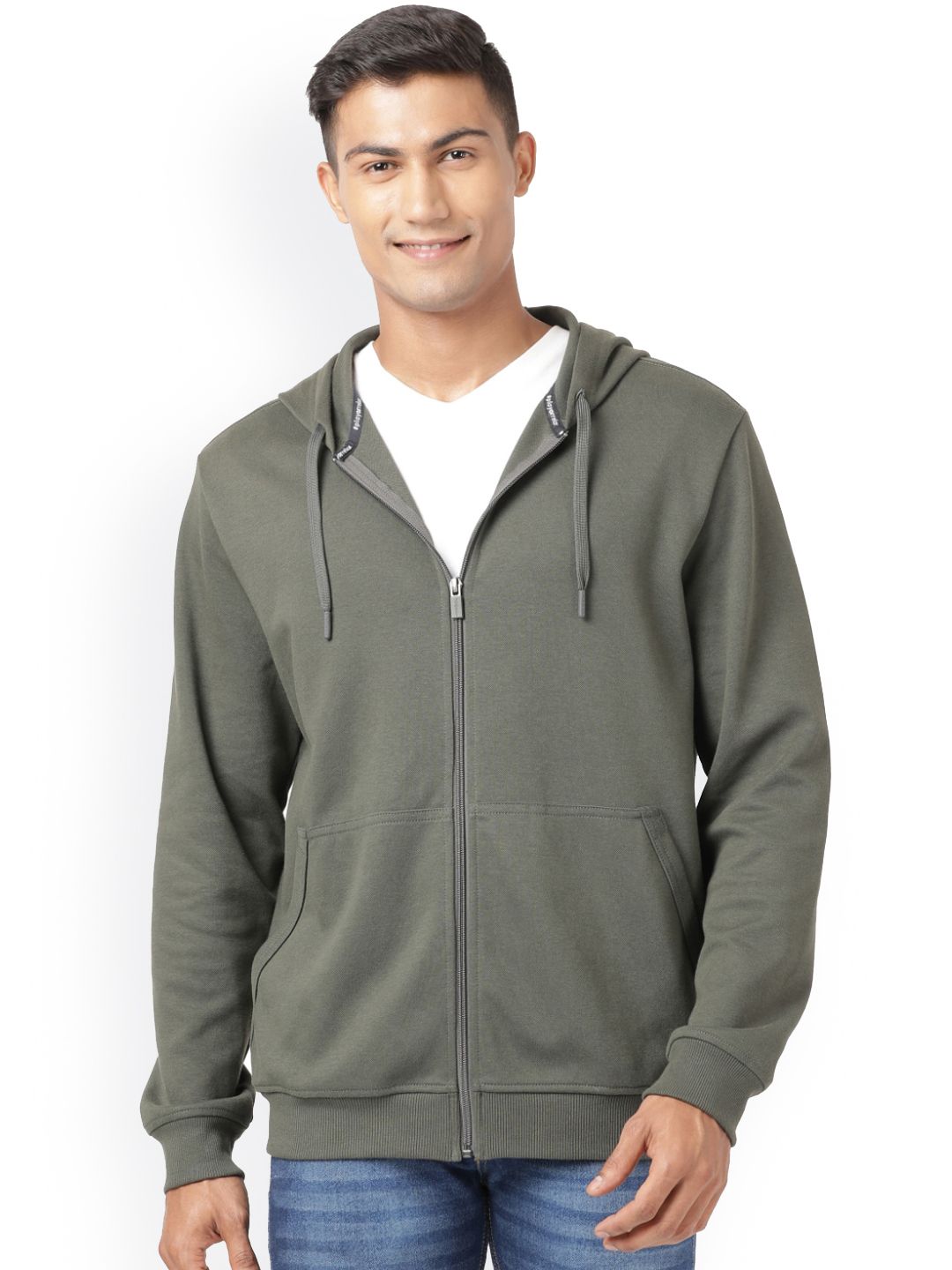  Jockey Men Green Hooded Sweatshirt