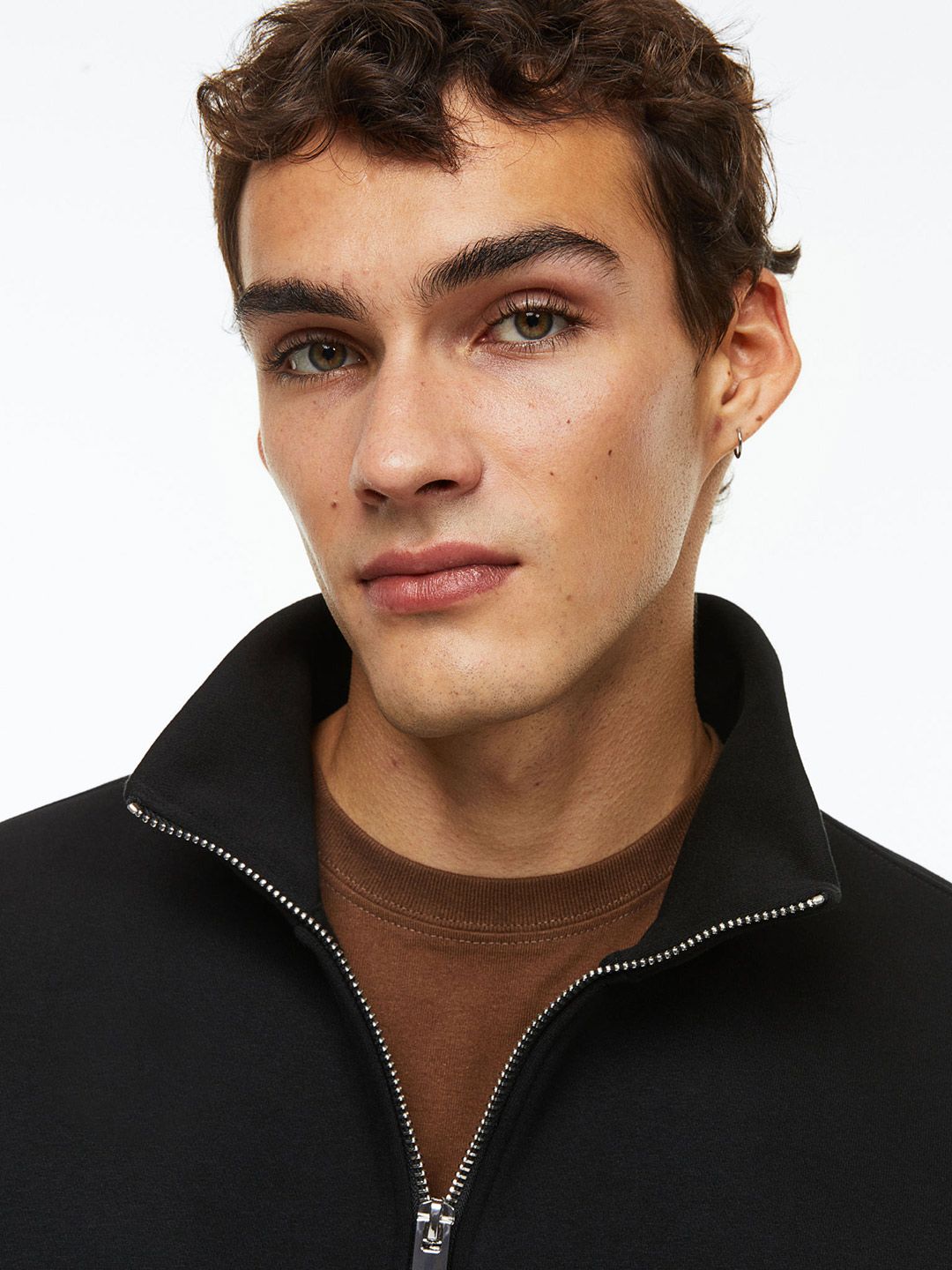  H&M Men Relaxed Fit Zip-Top Sweatshirt