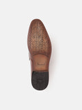  House Of Pataudi Men Handcrafted Formal Loafers With Perforated Detail