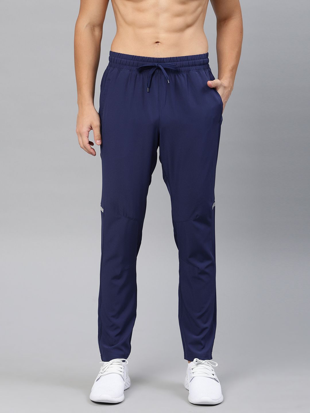  HRX By Hrithik Roshan Men Blue Solid Slim Fit Rapid-Dry Running Track Pants