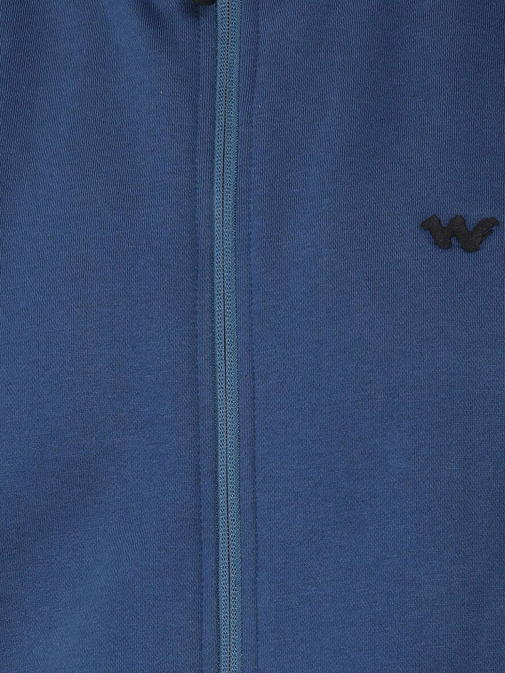  Wildcraft Men Navy Blue Brand Logo Print Ribbed Collar Relaxed-Fit Tracksuit