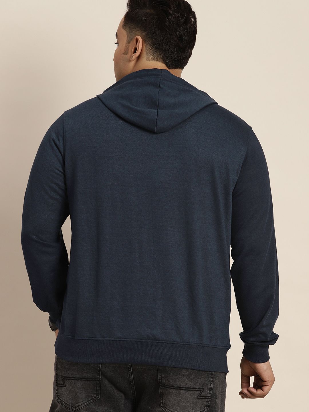  Sztori Men Plus Size Printed Hooded Sweatshirt