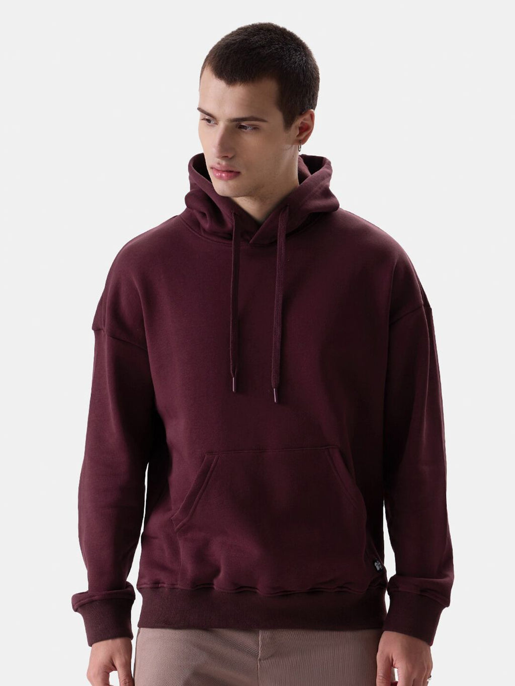  The Souled Store Burgundy Hooded Pure Cotton Sweatshirt