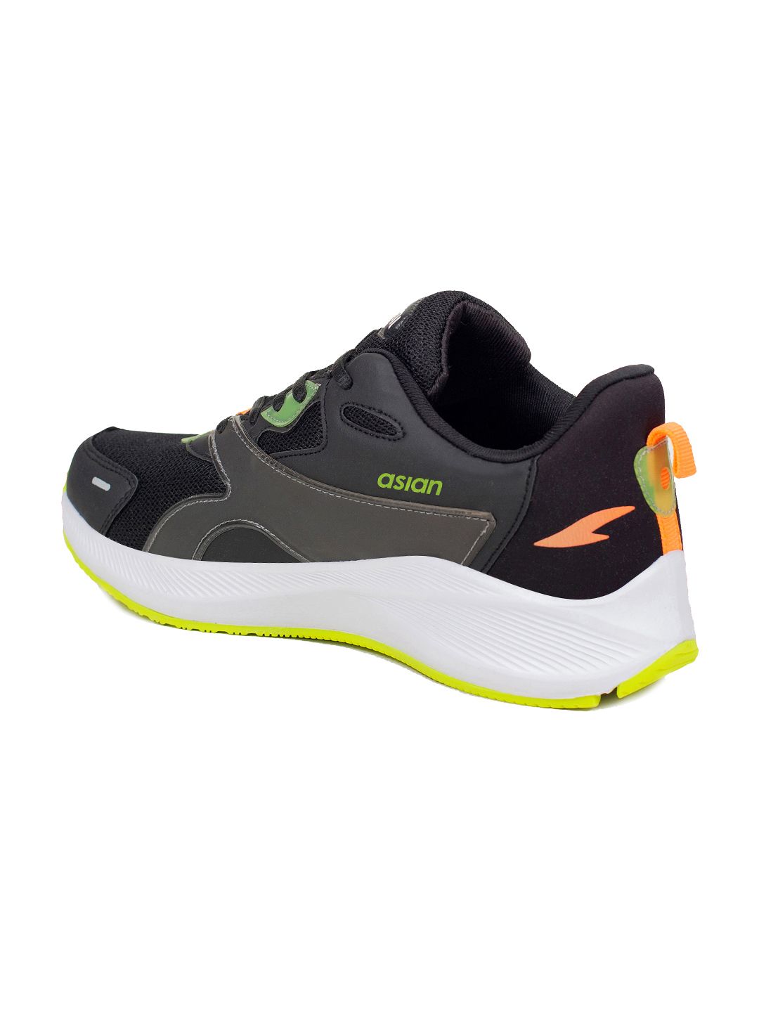  ASIAN Men Black Mesh Running Non-Marking Shoes