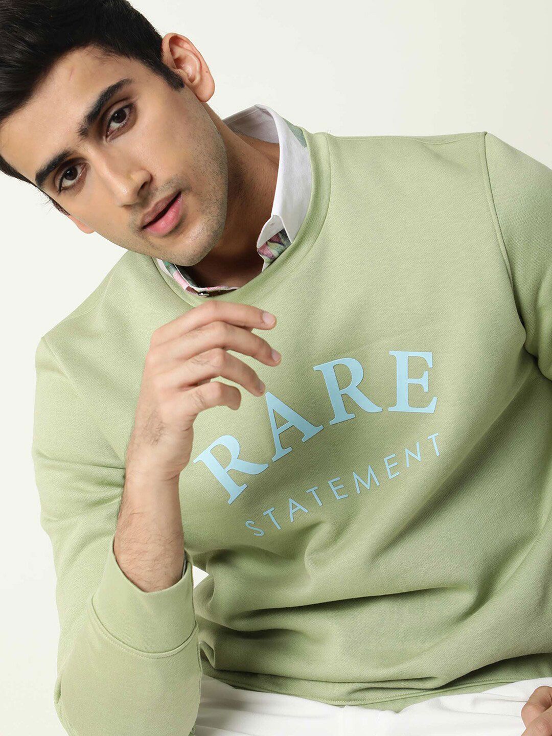  RARE RABBIT Men Green Printed Sweatshirt