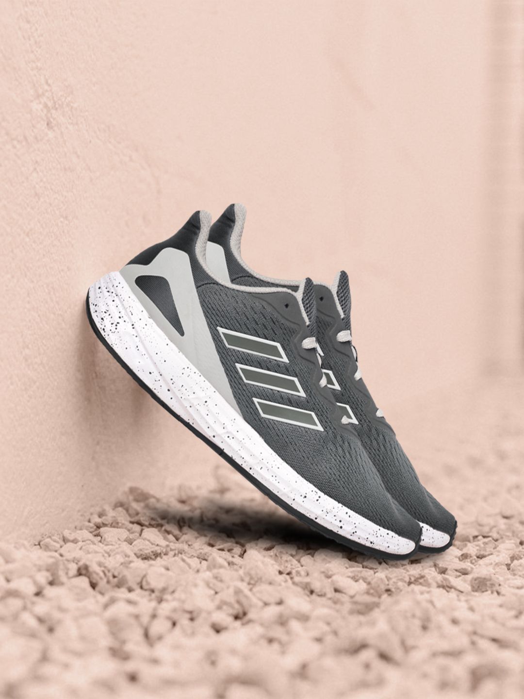  ADIDAS Men Grey Solid Woven Design Topazo Running Shoes