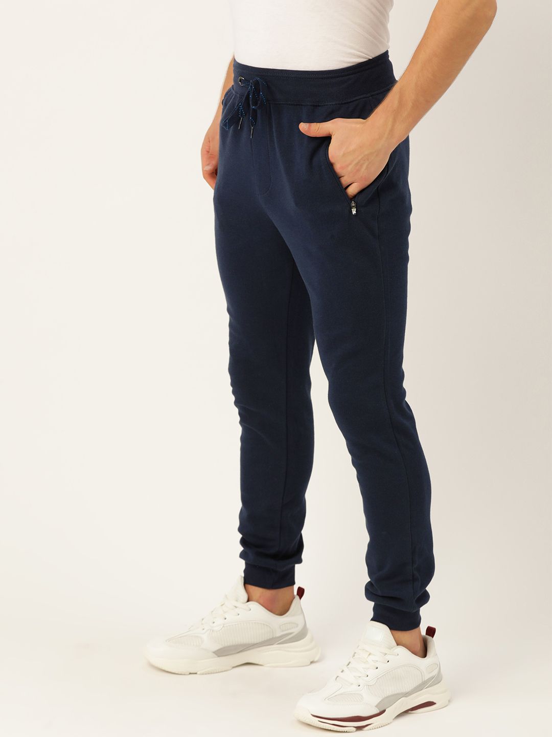  Jockey Men Navy Blue Solid Slim Fit Joggers
