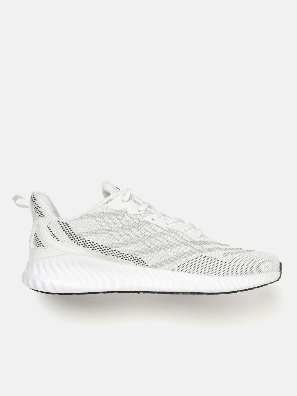  WROGN Men White & Grey Woven Design Running Shoes