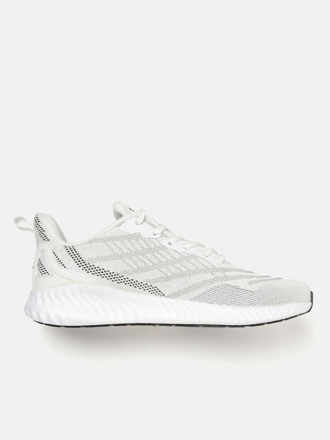  WROGN Men White & Grey Woven Design Running Shoes