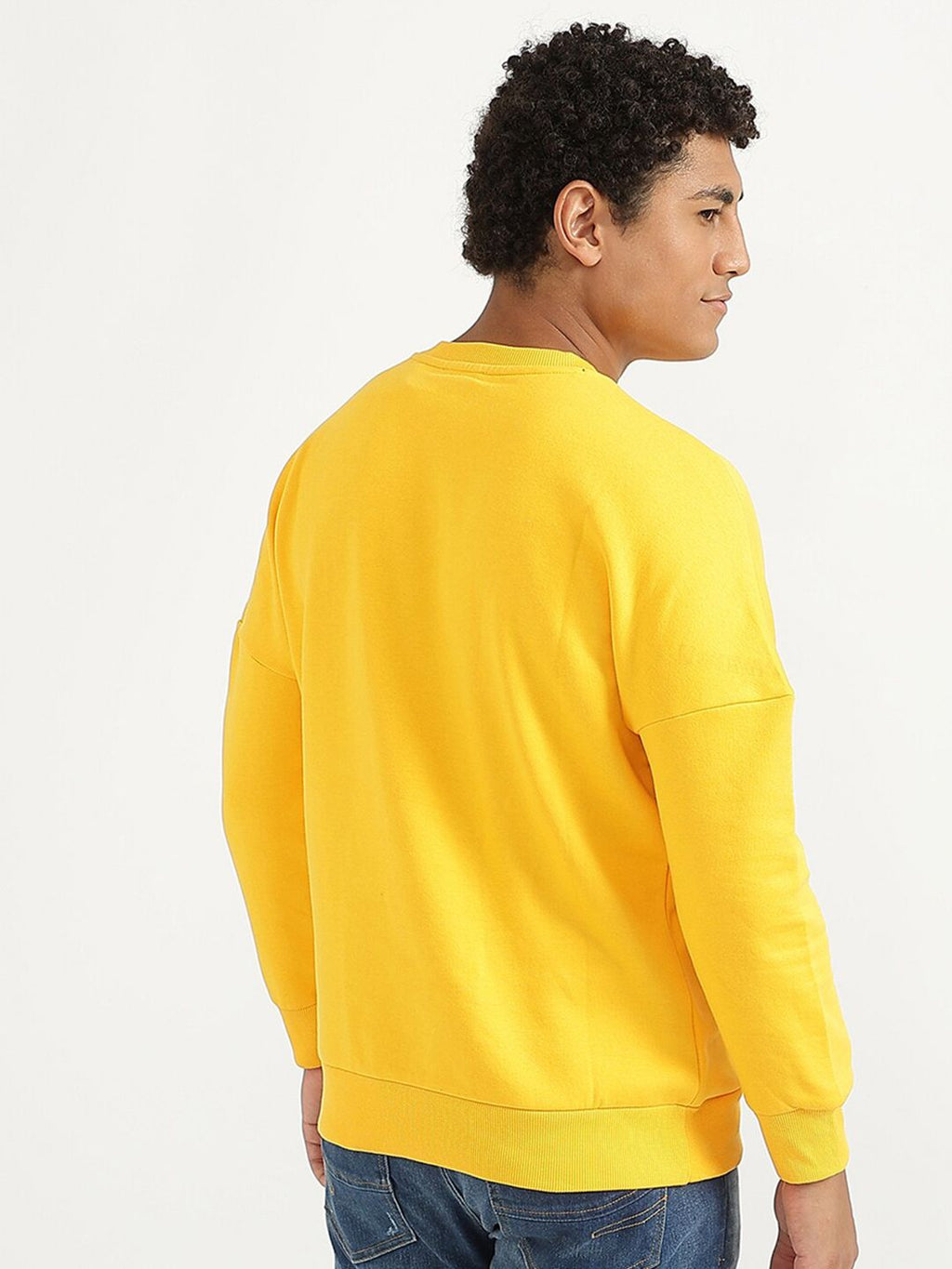  United Colors Of Benetton Men Yellow Printed Sweatshirt