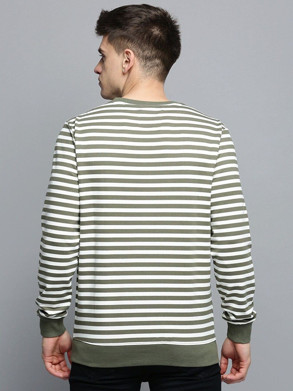  SHOWOFF Striped Knitted Cotton Sweatshirt