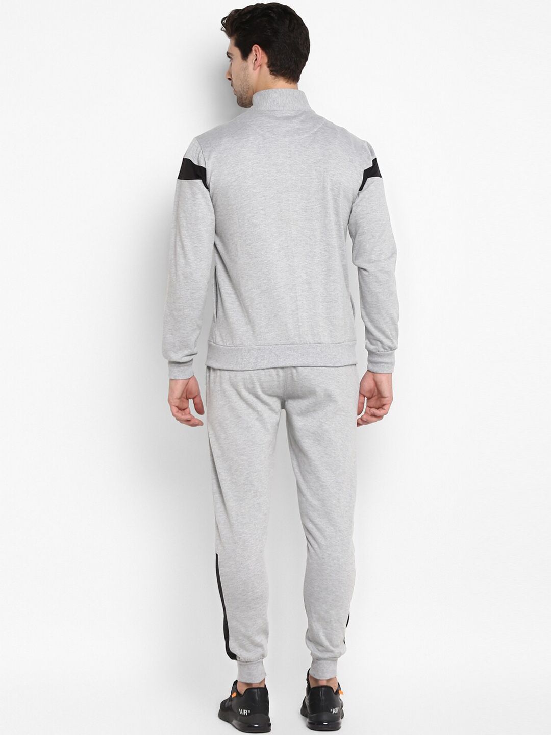  OFF LIMITS Men Grey Melange & Black Solid Track Suit