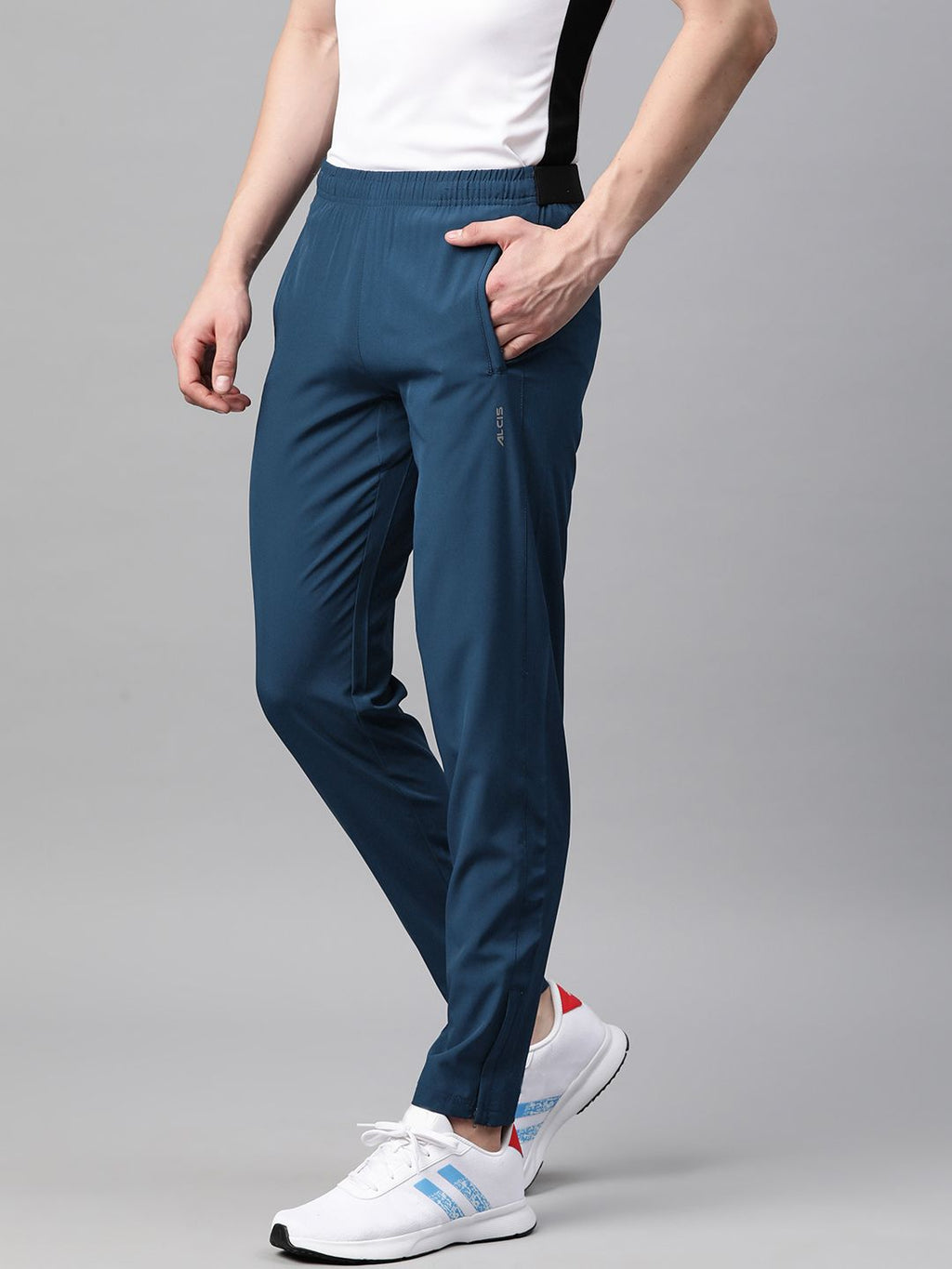  Alcis Men Dry Tech Slim Fit Sports Track Pants With Reflective Detail