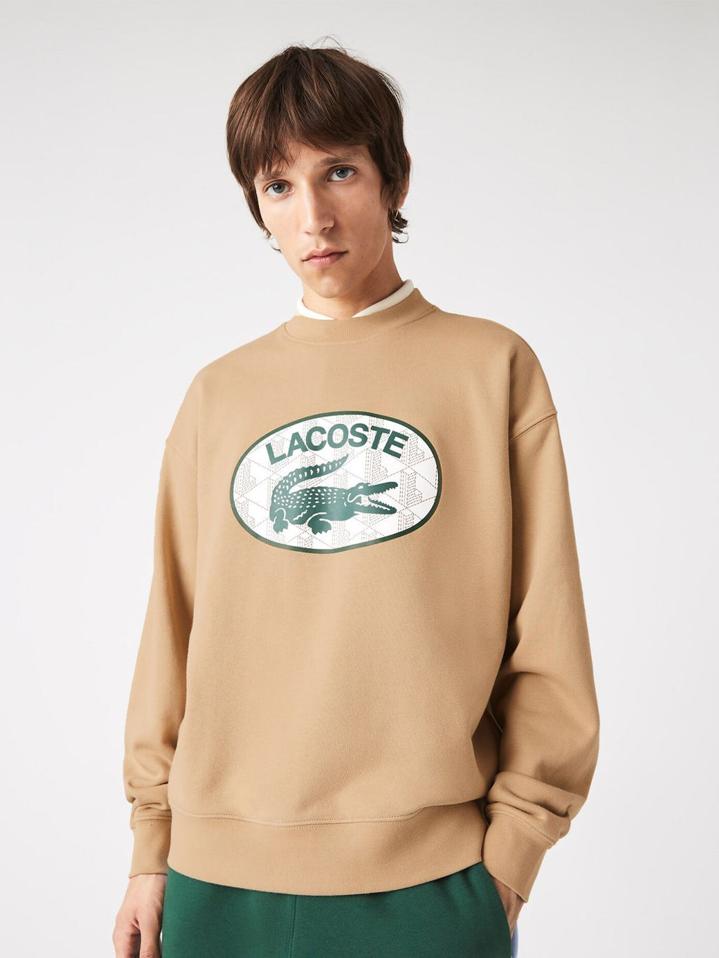  Lacoste Men Printed Cotton Round Neck Sweatshirt