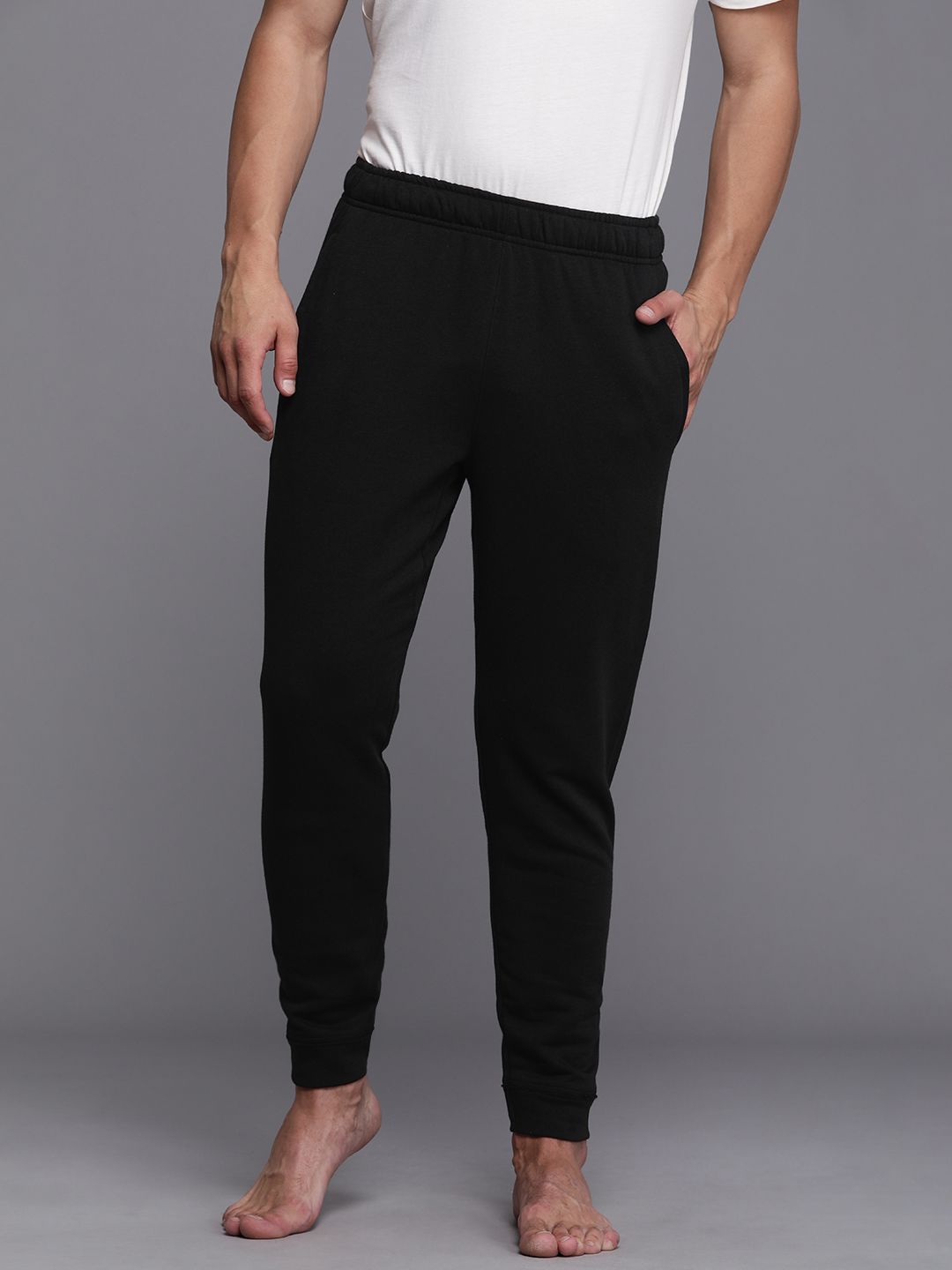  Nike Men Black Solid Yoga Dri-FIT Joggers
