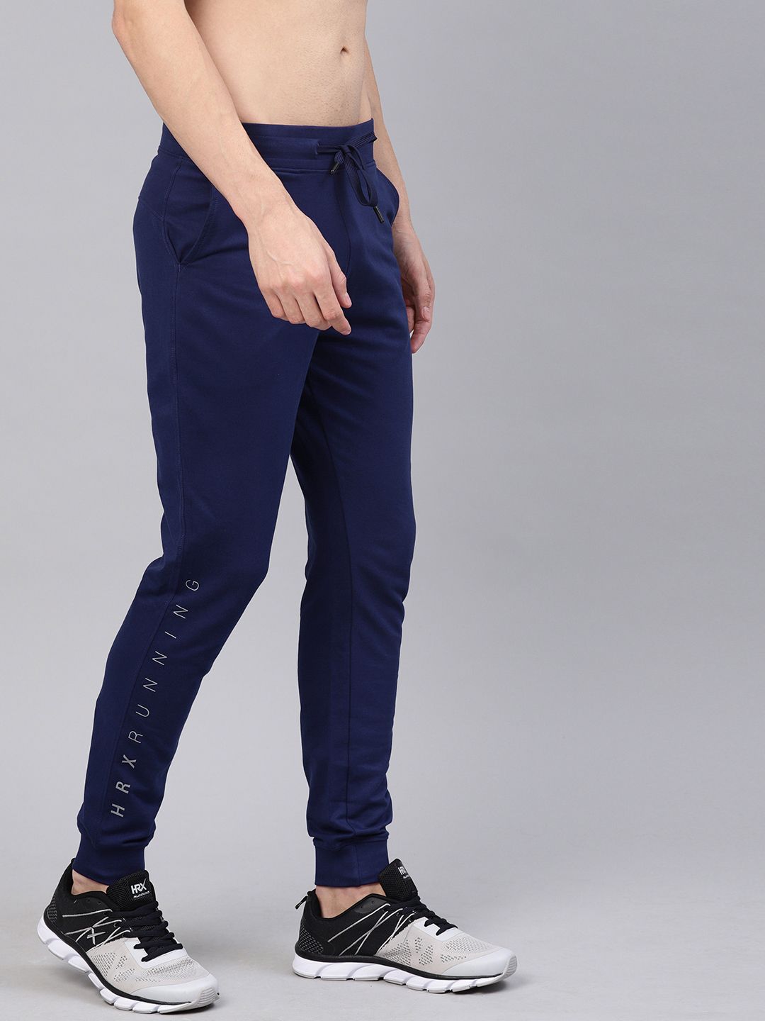  HRX By Hrithik Roshan Men Navy Blue Solid Running Slim Fit Track Pants