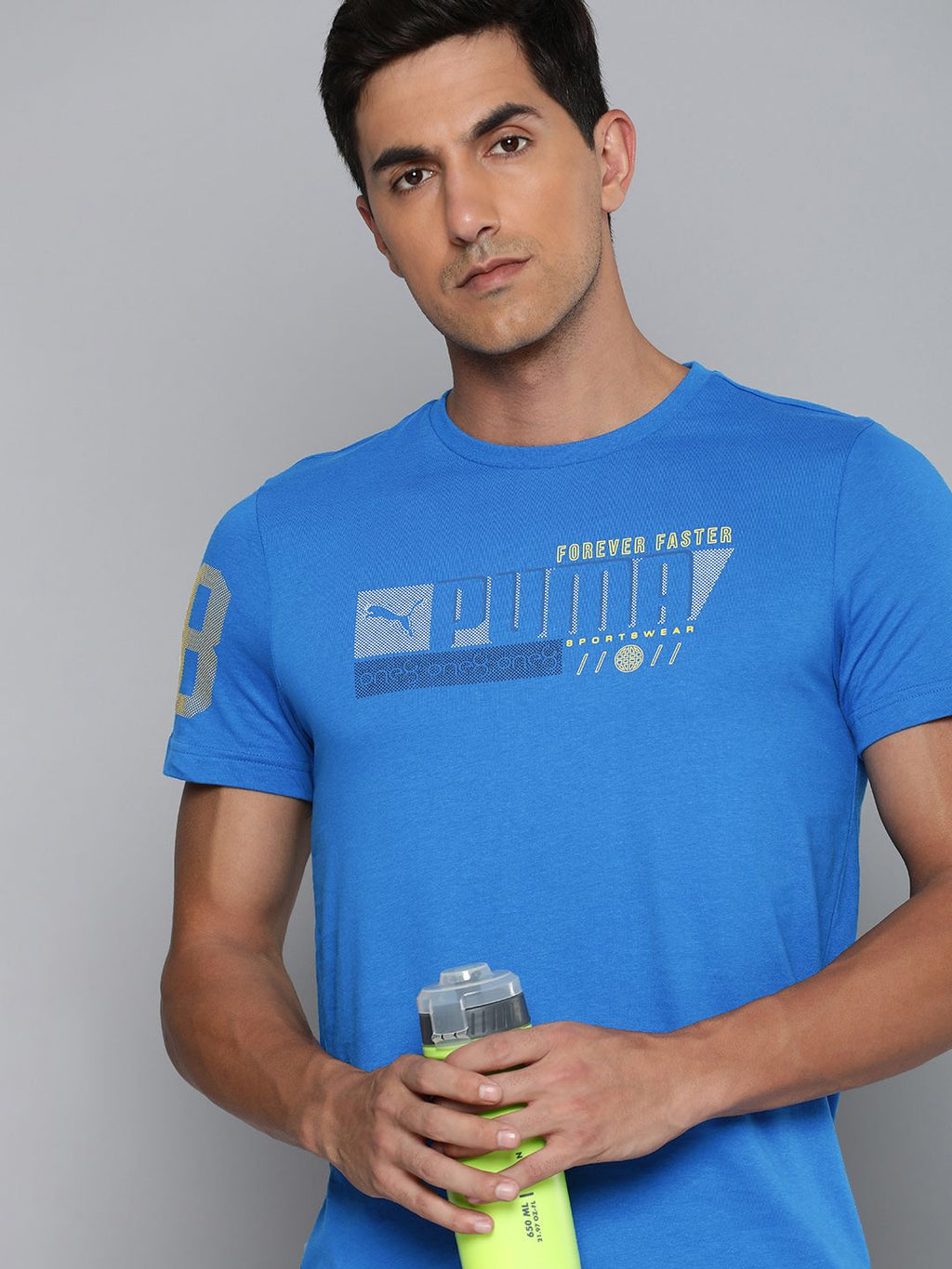  One8 X PUMA Virat Kohli Graphic Printed Pure Cotton Slim Fit T-shirt