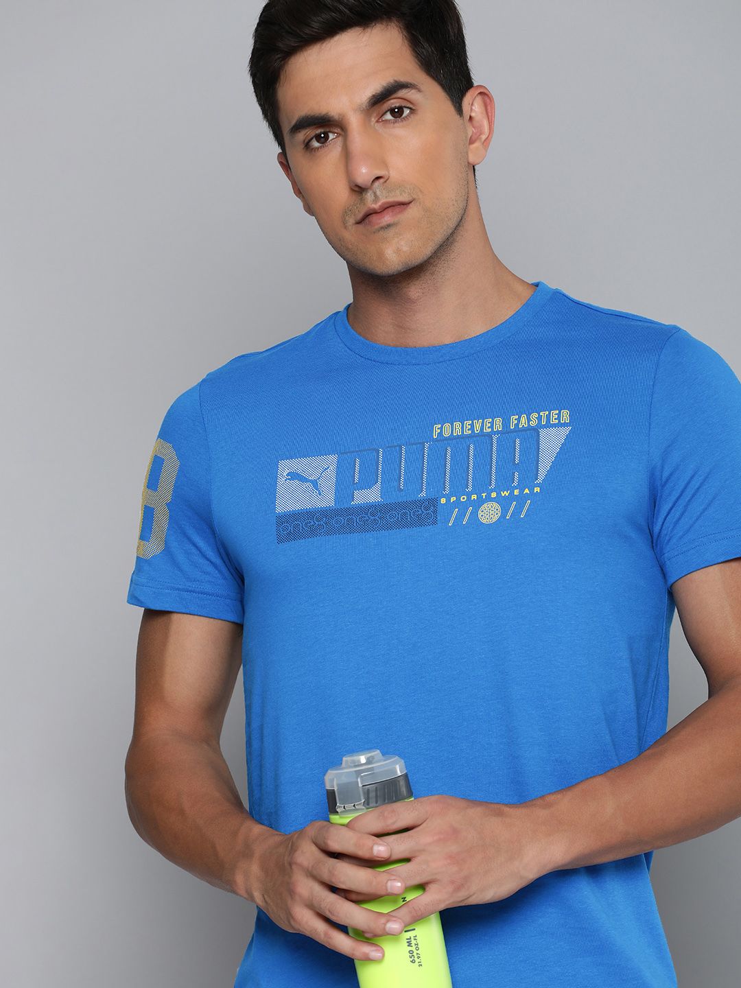  One8 X PUMA Virat Kohli Graphic Printed Pure Cotton Slim Fit T-shirt