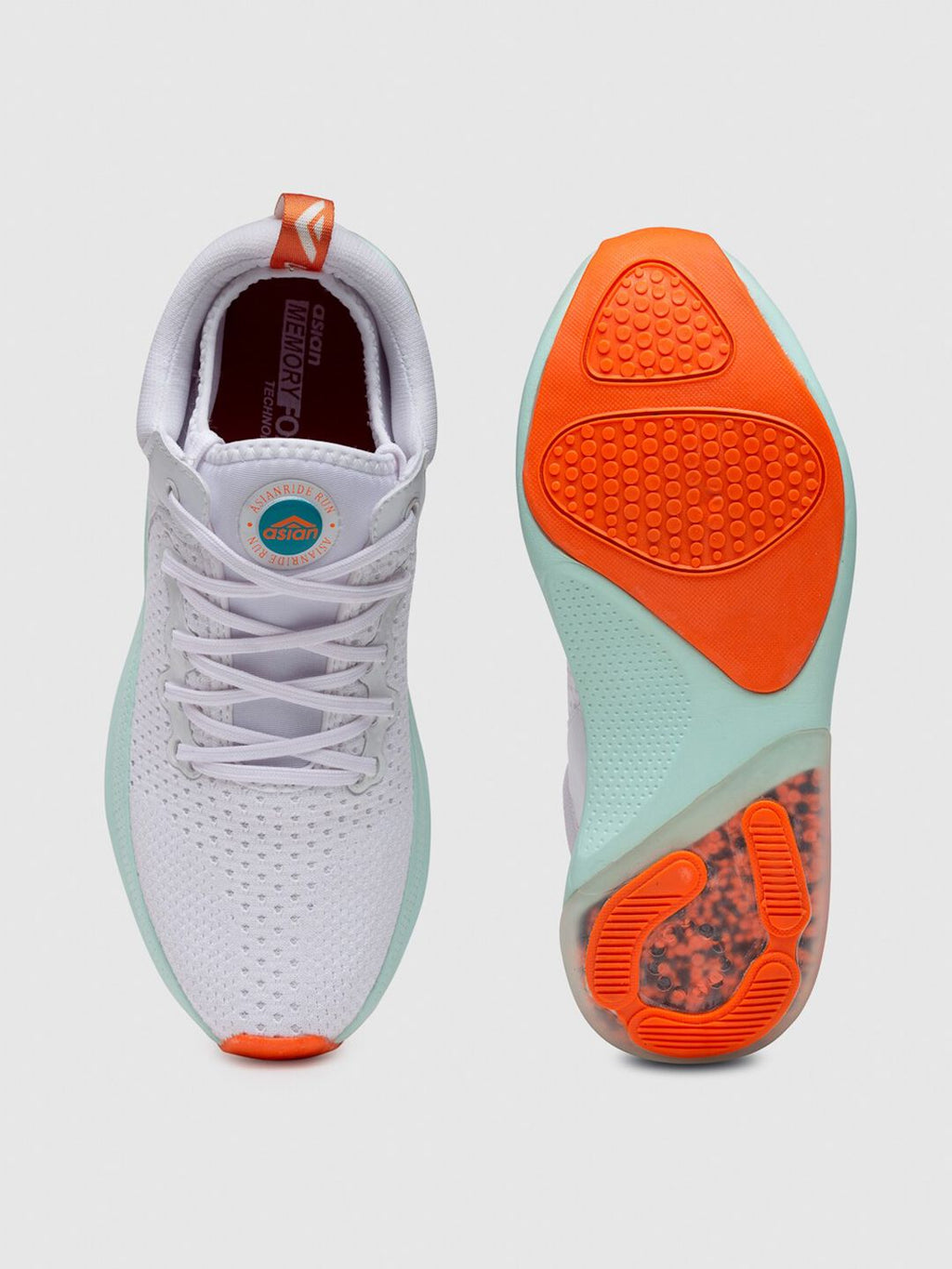  ASIAN Men White Textile Underpronator Road Running Shoes