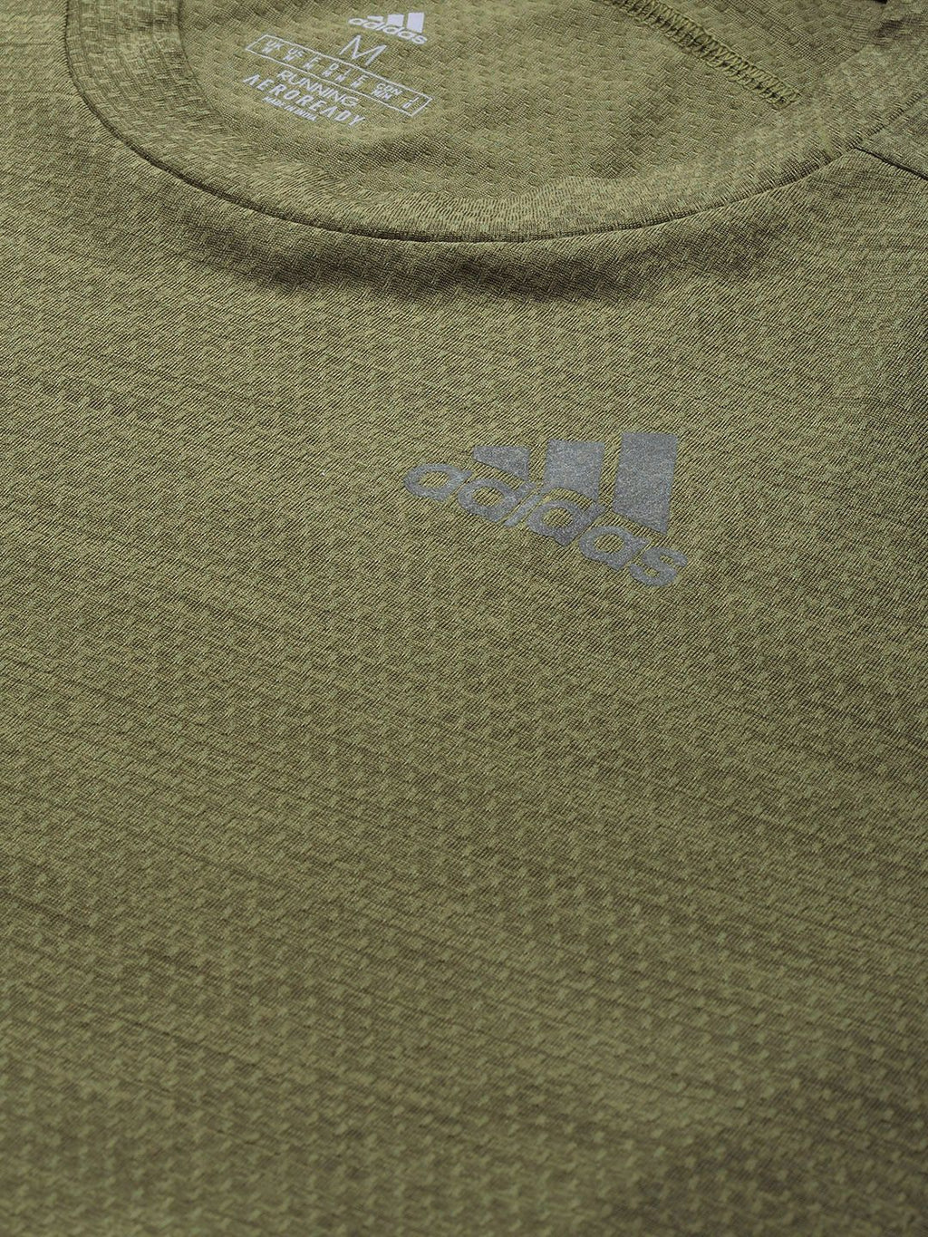  ADIDAS Men Olive Green Self Design Sustainable Sweatshirt