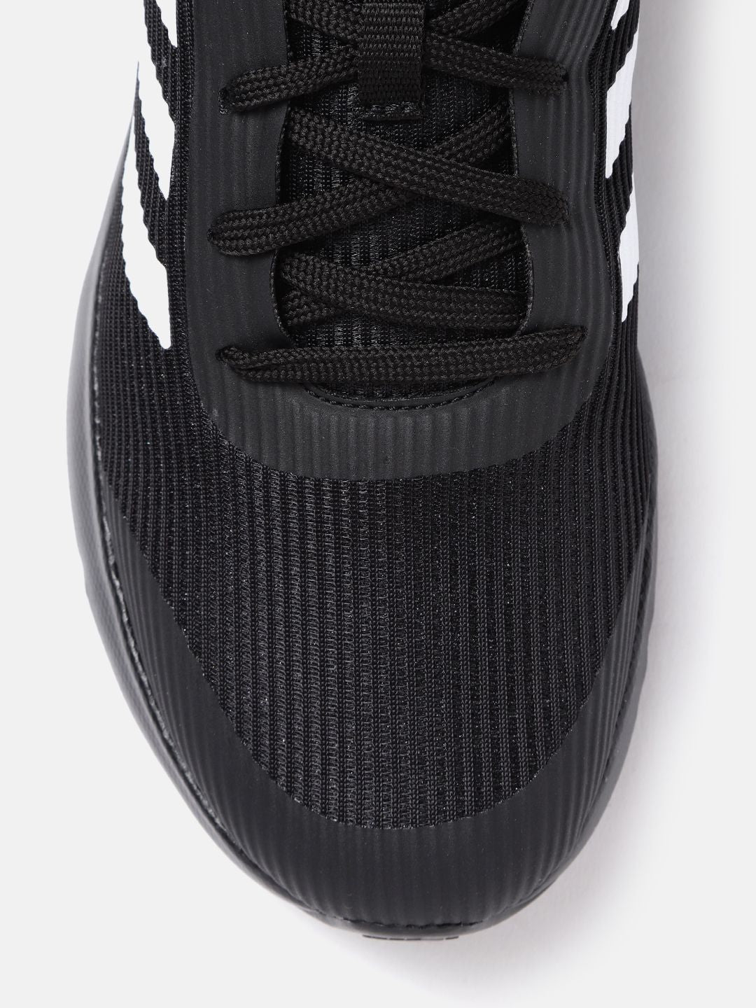  ADIDAS Men Black Self Striped Racard Running Shoes