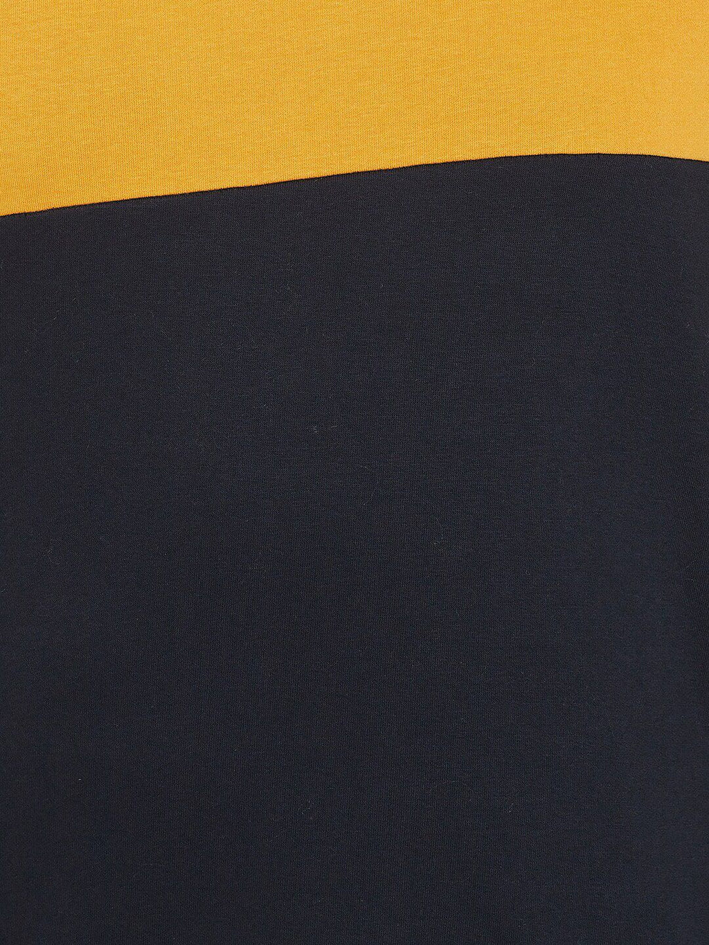  Instafab Plus Men Mustard Yellow & Black Colourblocked Hooded Sweatshirt