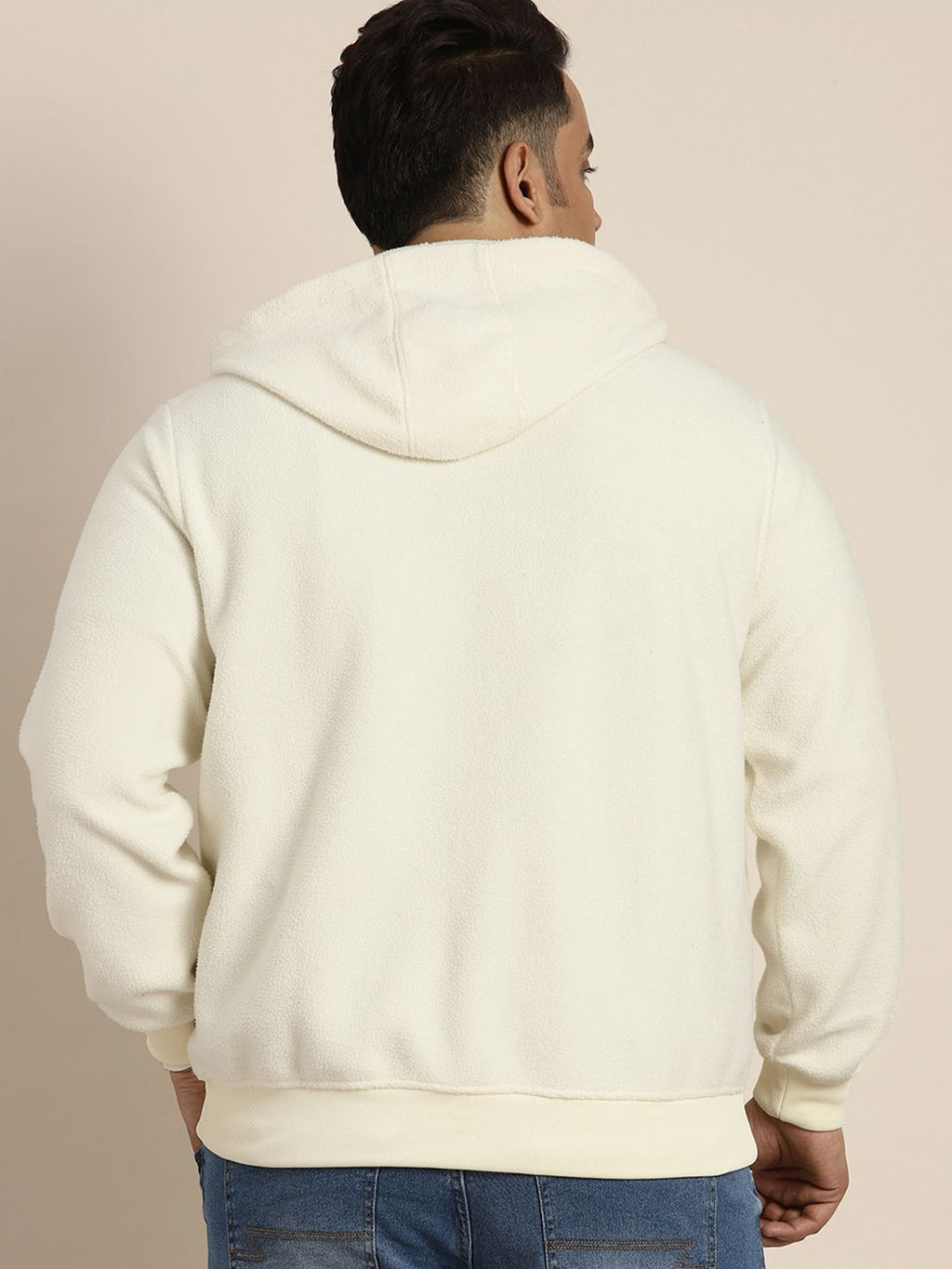  Sztori Men Plus Size Fleece Solid Hooded Sweatshirt