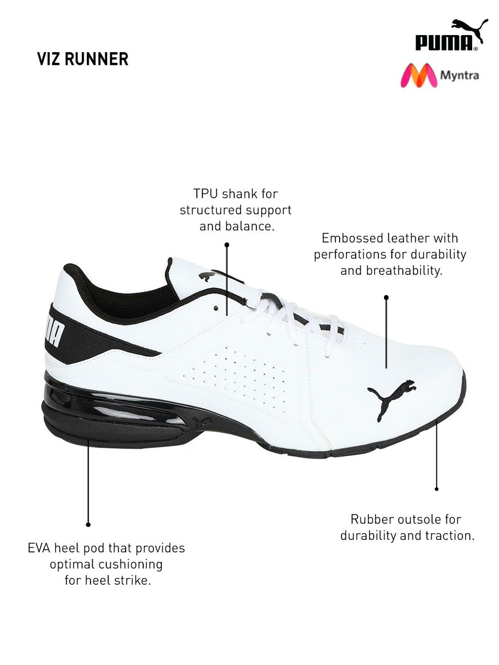  Puma Men White Running Shoes