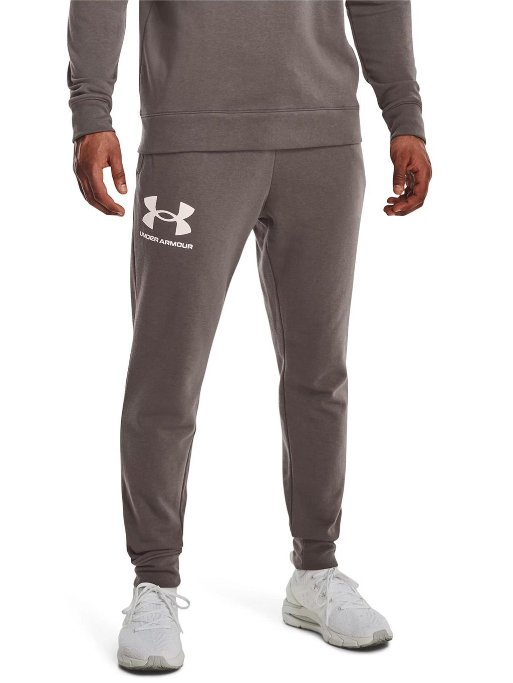  UNDER ARMOUR Men Brand Logo Printed UA RIVAL TERRY Joggers