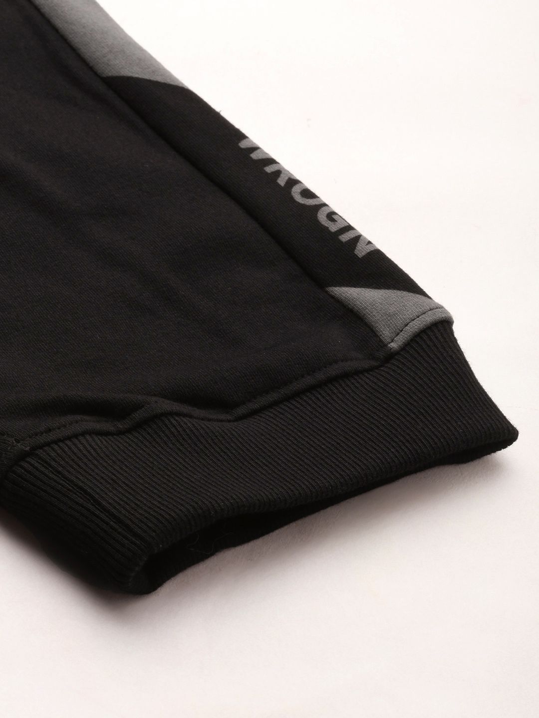  WROGN Men Black Solid Slim Fit Joggers With Printed Side Stripe