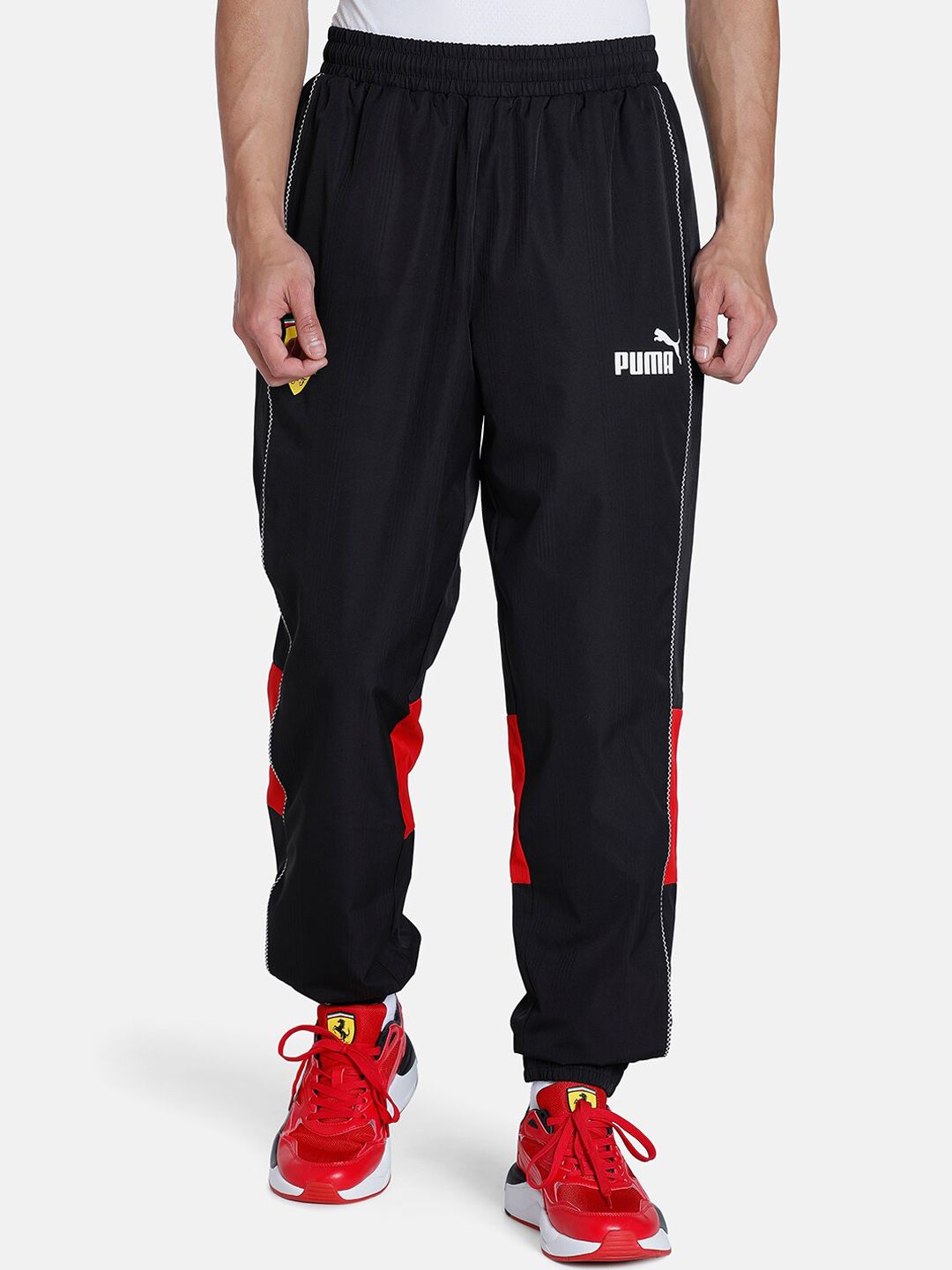  PUMA Motorsport Mid-Rise Ferrari Race SDS Regular Fit Colorblocked Joggers