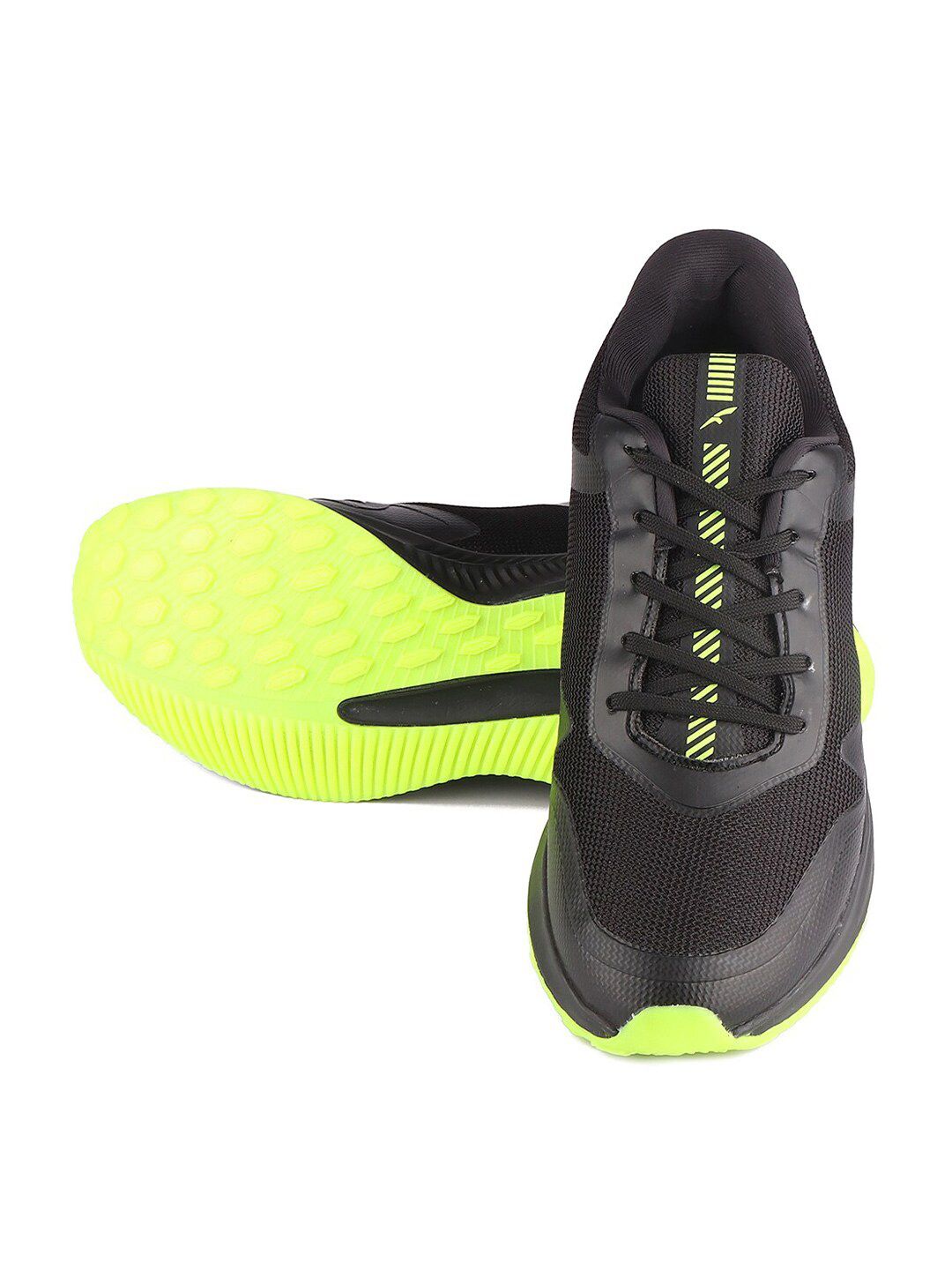  FURO By Red Chief Men Black Mesh Running Shoes