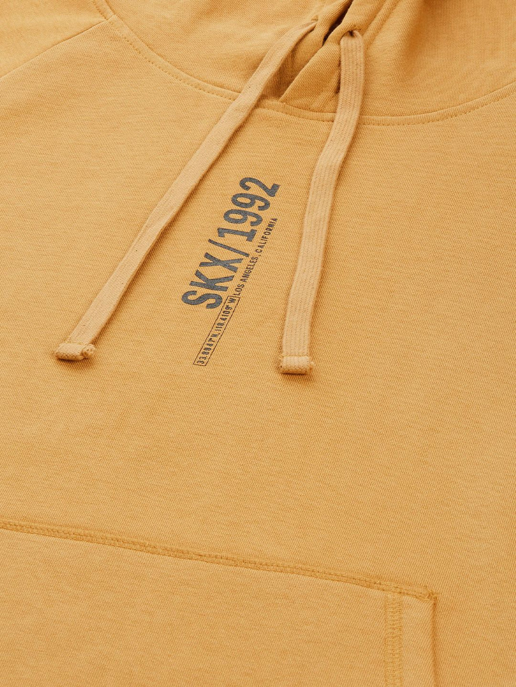  Skechers Men Mustard Yellow Typography Print SKX Varocity Hooded Pullover Sweatshirt