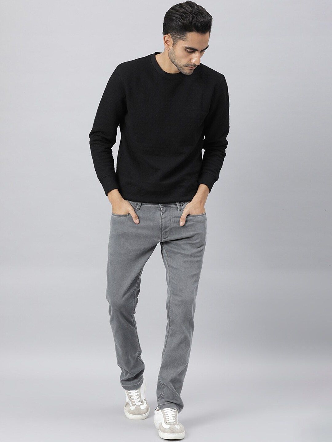  RARE RABBIT Men Black Solid Sweatshirt