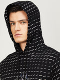  Kappa Men Black Printed Hooded Cotton Sweatshirt