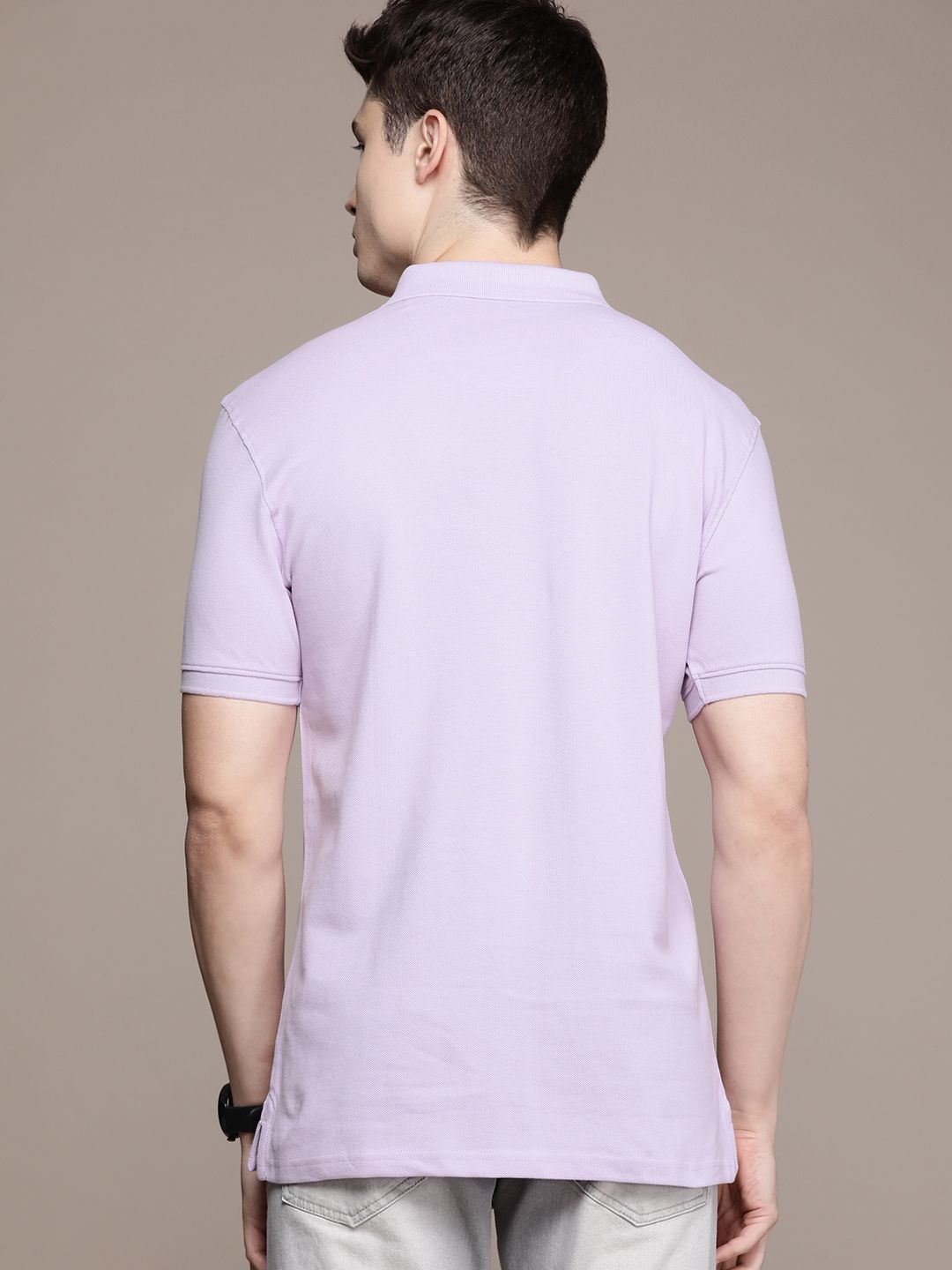  French Connection Solid Polo Collar Pure Cotton T-shirt