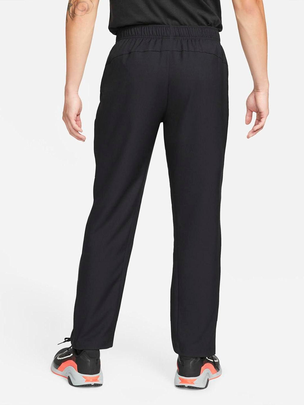  Nike Men Black Brand Logo Print Mid Rise Dry Fit Casual Track Pants