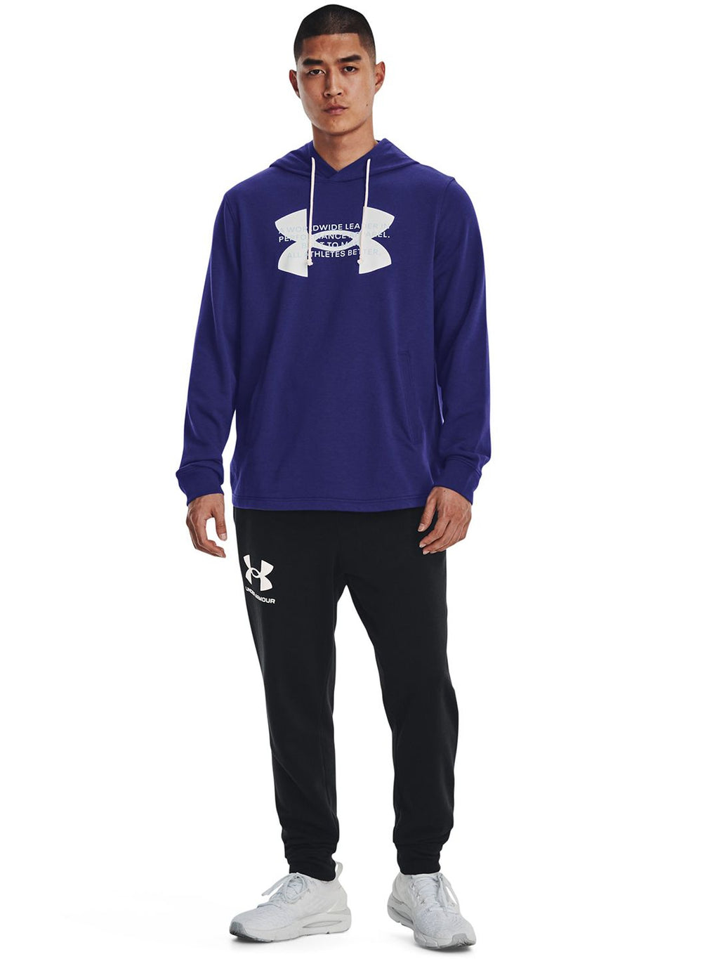  UNDER ARMOUR Brand Logo Print Hooded Terry Sweatshirt